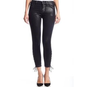 Hudson Nix Lace Hem Crop Black Wax Size 25